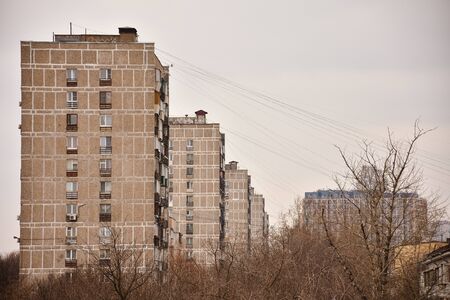 view of the gray residential buildingsの写真素材