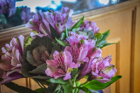 bouquet of flowers from dutch bells, 

purple flowers close upの写真素材