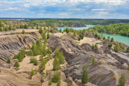 blue lake in an abandoned quarry, Romantsevo mountains, lake in an abandoned mine, blue lakesの写真素材
