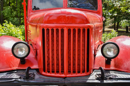 Saratov / Russia - July 25, 2020: Fire truck in Victory Park in Saratovのeditorial素材