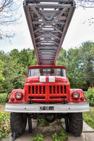 Saratov / Russia - July 25, 2020: Fire truck in Victory Park in Saratovのeditorial素材