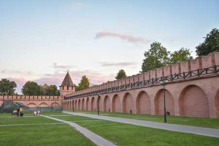 Tula / Russia - August 09, 2020: Tula Kremlin walls, Tula Kremlin