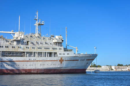 Sevastopol, Crimea, Ukraine - September 15, 2020: Hospital ship Yenisei, Black Sea Fleetのeditorial素材