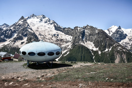 flying saucer in the mountains, UFO in the mountains, object in the mountains