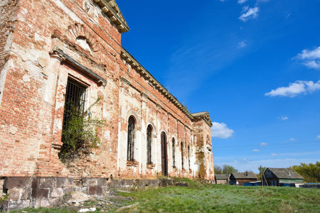 abandoned Orthodox church, abandoned temple with columns