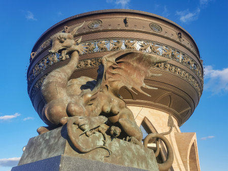 Kazan, Russia - May 01, 2022: Wedding palace in the form of a huge cauldron, sightのeditorial素材