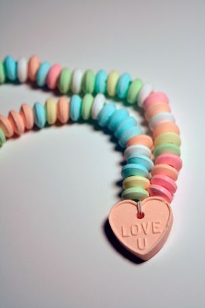 Candy necklace with Love U pendant.の写真素材