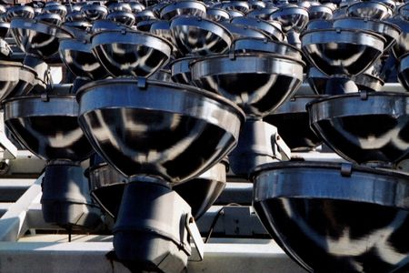 Dismantled stadium lights from Veterans Stadium in Philadelphia, PA.の写真素材