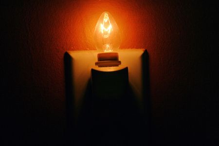 Nightlight as only source of light.の写真素材