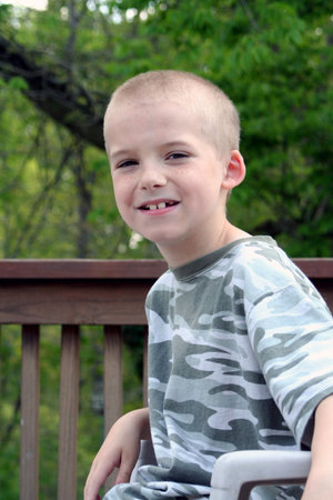 Smiling portrait of a boy.の写真素材