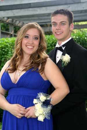 Young Prom Couple Outdoorsの写真素材