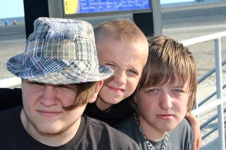 Three Brothers on Boardwalkの写真素材