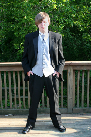 Tuxedo Teen Serious Stanceの写真素材