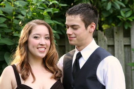 Prom Boy Smiling At Beautiful Dateの写真素材
