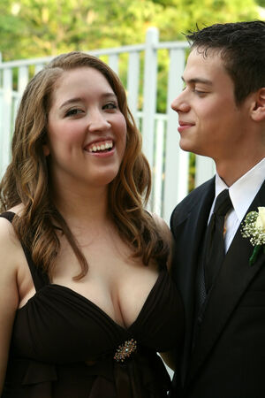 Prom Boy Gazing At Smiling Dateの写真素材