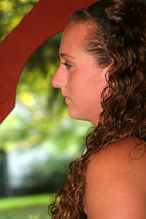 Heavy-Lidded Teen Girl In Profileの写真素材