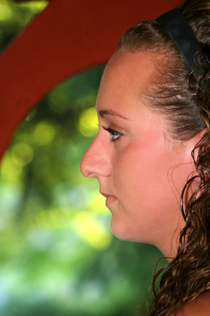 Serious Teen Girl In Profileの写真素材