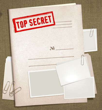 dorsal view of military top secret folder with stampの写真素材