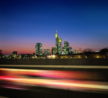 megapolis in the night and motion lightの写真素材