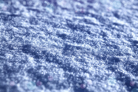 festal background of white snow, shiny snowflakesの写真素材