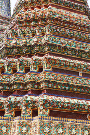 part of the beautiful Buddhist temple gable at Thailand の写真素材