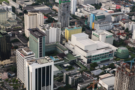 BANGKOK, THAILAND - DECEMBER 23: Aerial view of Bangkok on December 23, 2013 in Bangkok.
