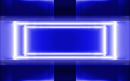 highly technological design of the room with neon elementsの写真素材