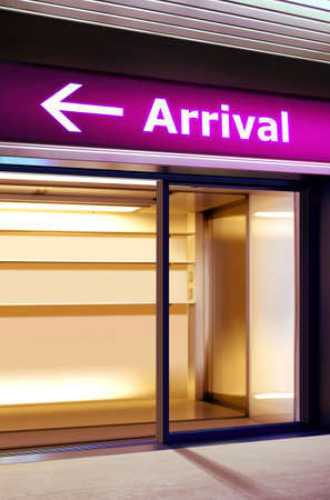 Tourist info signage in assembly lounge of airportの写真素材