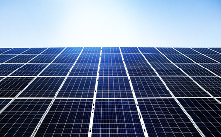 Renewable, alternative solar energy, sun-power plantの写真素材