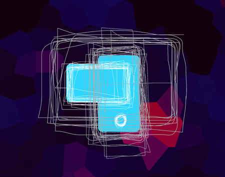 illustration of digital generation image with blue screenの写真素材