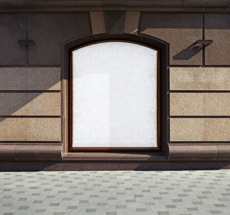 Place for advertizing in window of buildingの写真素材