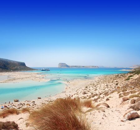 Beach of Crete where is pink sands.の写真素材