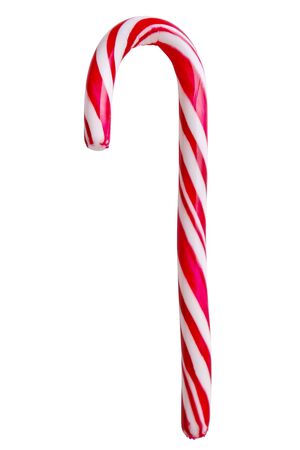 christmas red and white candy cane isolated on white background.の写真素材