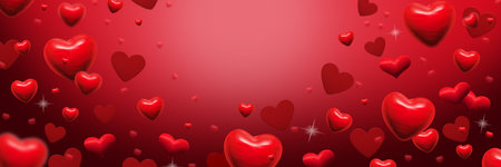 red hearts abstract background for valentines day greeting card, banner or festive wallpaper. Copy space for text. High quality photo collageの写真素材