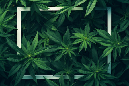 Picture Frame Surrounded by Marijuana Leavesの素材
