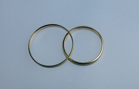 Wedding rings on a white background