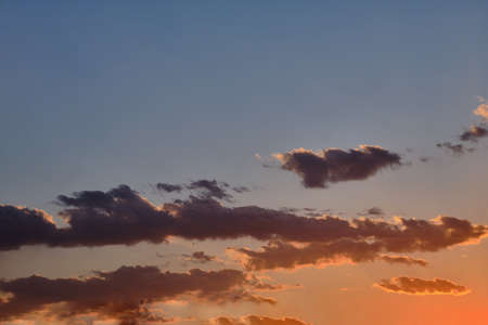 Beautiful Background of Sunrise Sundown Sunset Sky with colorful cloudsの写真素材