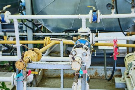 Refueling with propane. Station to refuel liquefied gas in the tanks of the car. Equipment of gas...