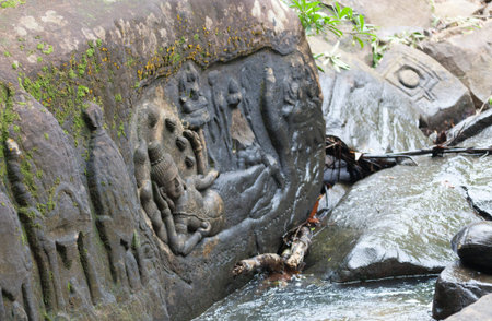 River inscriptions, Siem reap, Cambodia