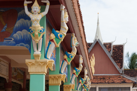 Modern decorations in temple, Siem Reap, Cambodiaの写真素材