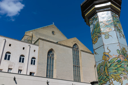 Cloister of St. Chiara church and monastery, Naples, Italyの写真素材