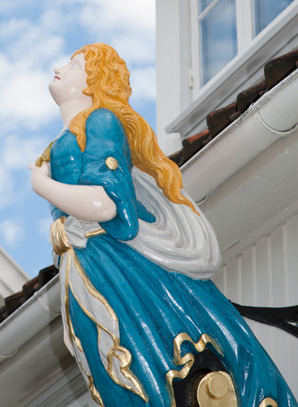 Siren,decoration on a public building, Norwayの写真素材