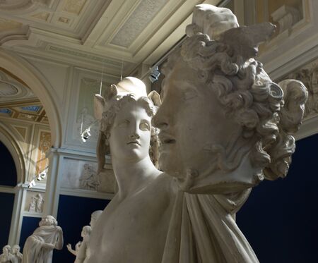 Perseus and Medusa, marble statues, Carlsberg museumのeditorial素材
