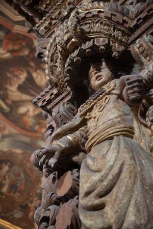 A wood statue in JoaoPessoa cathedral, Pernambucoのeditorial素材