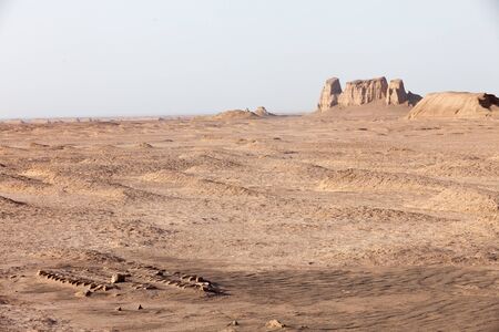 Shahdad desert, with dunes  with the shape of a caste , Iranの写真素材
