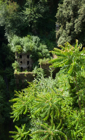 The valley of mills near Tasso square in Sorrento.の写真素材