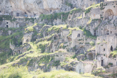 Matera, in  Italy with its caratheristics Sassi, troglodyte houses