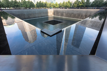 Trade world center today: The memorial 9.11 in Financial district, Manhattanのeditorial素材