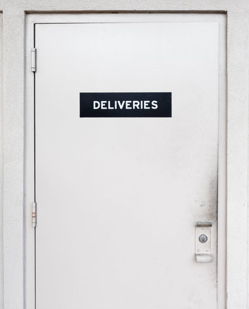 Warning on a external doorの写真素材