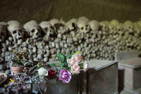 Skulls in Fontanel cemetery, SanitÃ  quarter Naples